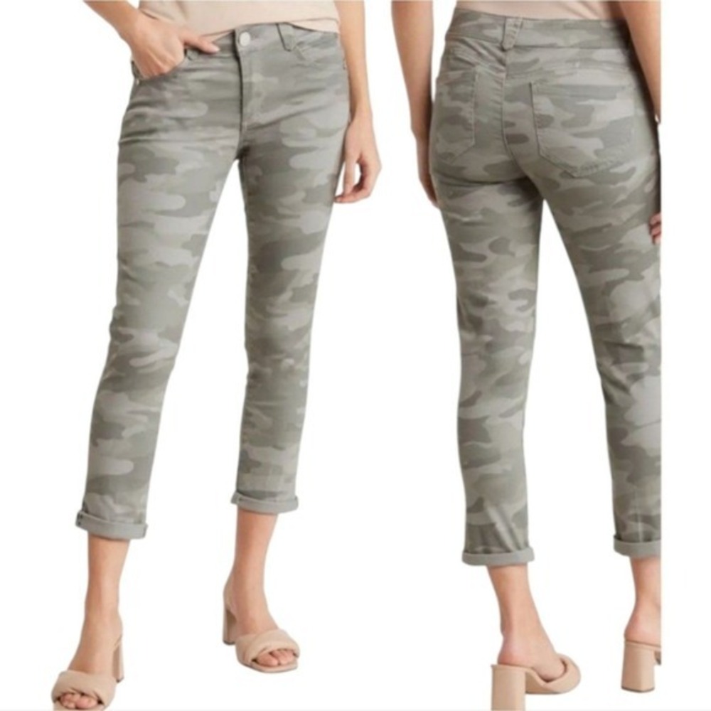 Camo Print Ankle Pants Stretch Casual Everyday Trousers Size Unknown
